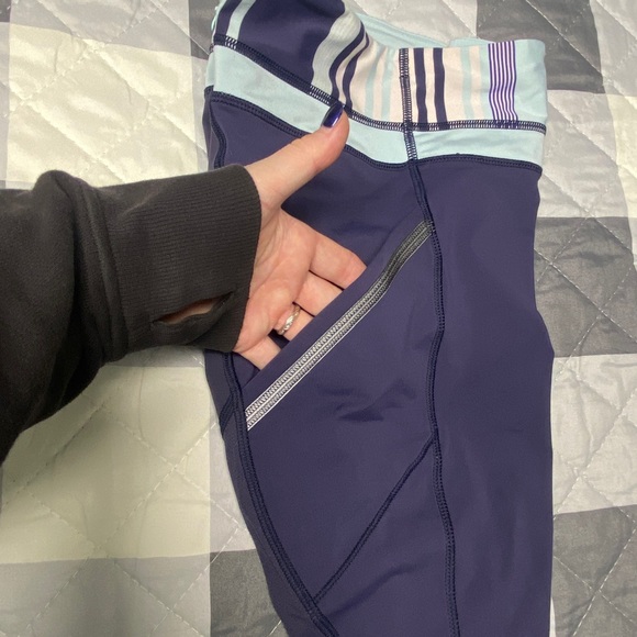 Blue Lululemon Run A Marathon Crop II, 8 - Picture 8 of 15